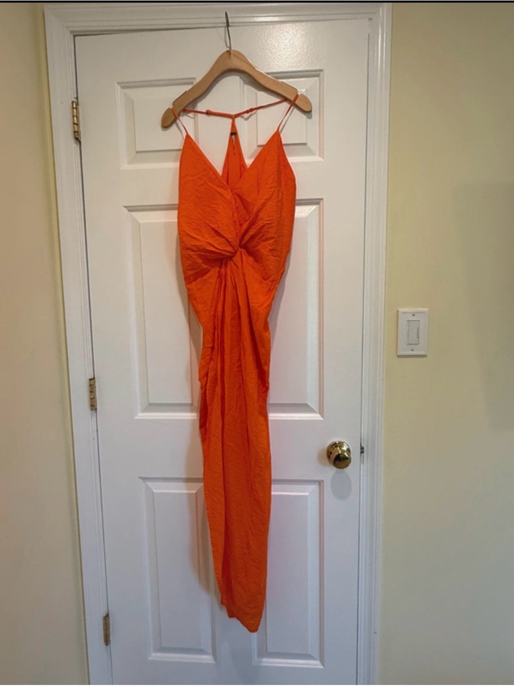 Young Fabulous & Broke Elegant Orange Twist-Front Maxi Dress🧡 - Picture 2 of 7